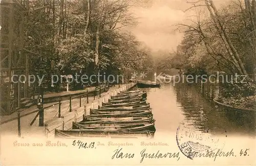 AK / Ansichtskarte Berlin Tiergarten Bootsstation Berlin