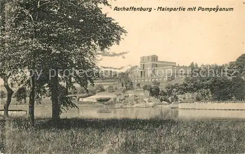 AK / Ansichtskarte Aschaffenburg_Main Main mit Pompeyanum Aschaffenburg Main
