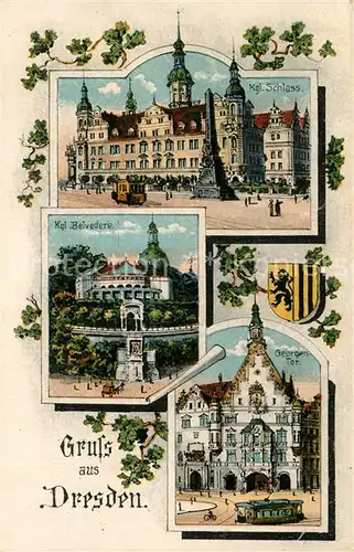 AK / Ansichtskarte Dresden Schloss Belvedere Georgentor Dresden