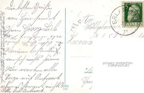 AK / Ansichtskarte Erlangen Kollegienhaus mit Emigrantenbrunnen Erlangen