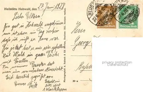 AK / Ansichtskarte Neustadt_Sachsen Heilst?tte Hohwald S?dseite Neustadt_Sachsen