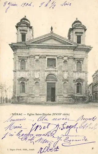 AK / Ansichtskarte Nerac Eglise Saint Nicolas Nerac