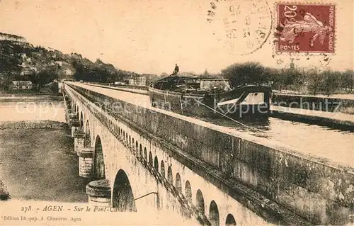 AK / Ansichtskarte Agen_Lot_et_Garonne Sur le Pont Canal Agen_Lot_et_Garonne