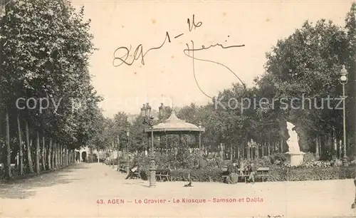 AK / Ansichtskarte Agen_Lot_et_Garonne Le Gravier Le Kiosque Samson et Dalila Agen_Lot_et_Garonne