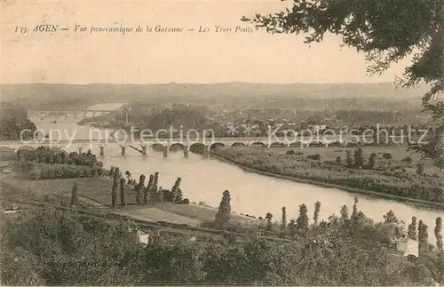 AK / Ansichtskarte Agen_Lot_et_Garonne Vue panoramique Les Trois Pouls Agen_Lot_et_Garonne