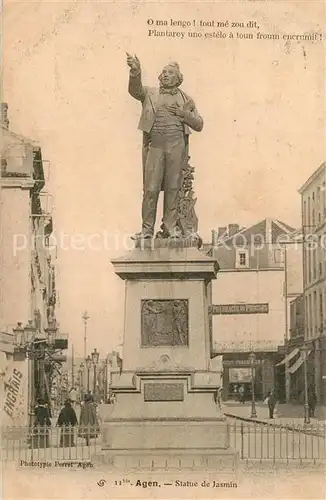 AK / Ansichtskarte Agen_Lot_et_Garonne Statue de Jasmin Agen_Lot_et_Garonne