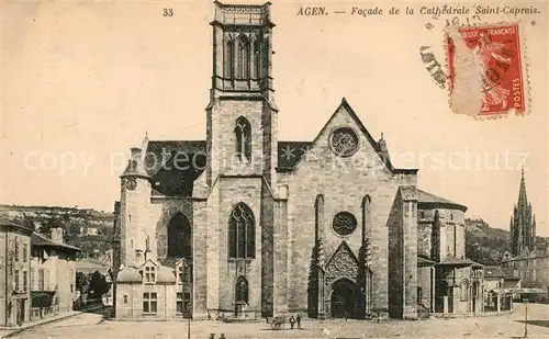 AK / Ansichtskarte Agen_Lot_et_Garonne Facade de la Cathedrale Saint Caprais Agen_Lot_et_Garonne