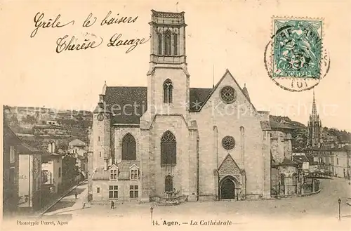 AK / Ansichtskarte Agen_Lot_et_Garonne La Cathedrale Agen_Lot_et_Garonne