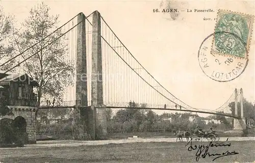 AK / Ansichtskarte Agen_Lot_et_Garonne La Passerelle Agen_Lot_et_Garonne