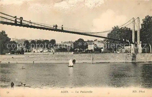 AK / Ansichtskarte Agen_Lot_et_Garonne La Passerelle Agen_Lot_et_Garonne