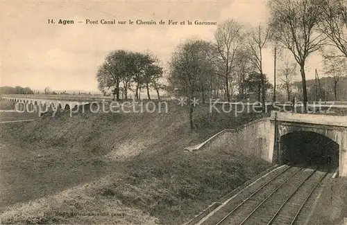 AK / Ansichtskarte Agen_Lot_et_Garonne Pont Canal sur le Chemin de Fer et la Garonne Agen_Lot_et_Garonne