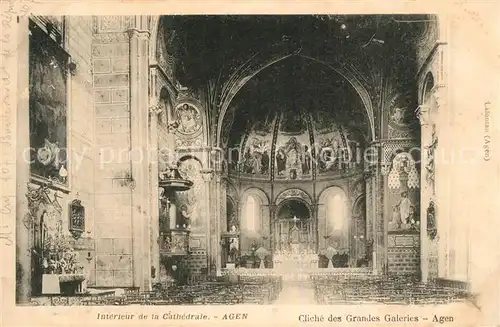 AK / Ansichtskarte Agen_Lot_et_Garonne Interieur de la Cathedrale Agen_Lot_et_Garonne
