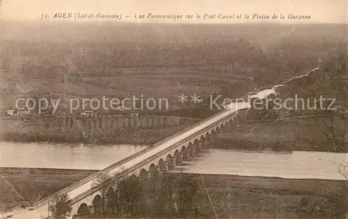 AK / Ansichtskarte Agen_Lot_et_Garonne Vue Panoramique sur le Pont Canal et la Plaine de la Garonne Agen_Lot_et_Garonne