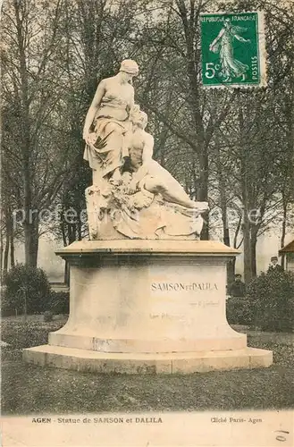 AK / Ansichtskarte Agen_Lot_et_Garonne Statue de Samson et Dalila Agen_Lot_et_Garonne