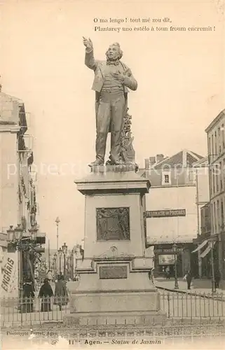 AK / Ansichtskarte Agen_Lot_et_Garonne Statue de Jasmin Agen_Lot_et_Garonne