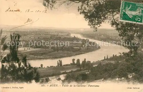 AK / Ansichtskarte Agen_Lot_et_Garonne Vallee de la Garonne Panorama Agen_Lot_et_Garonne