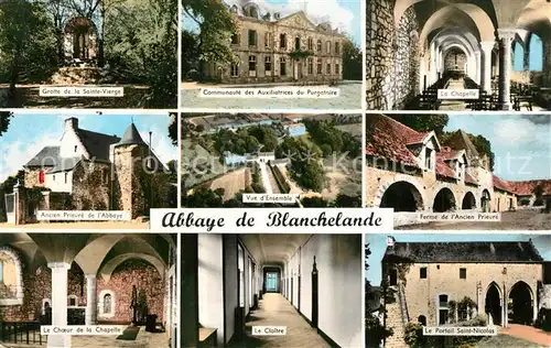 AK / Ansichtskarte Neufmesnil Abbaye de Blancheland Grotte Sainte Vierge Chapelle Ferme Portail Eglise Neufmesnil