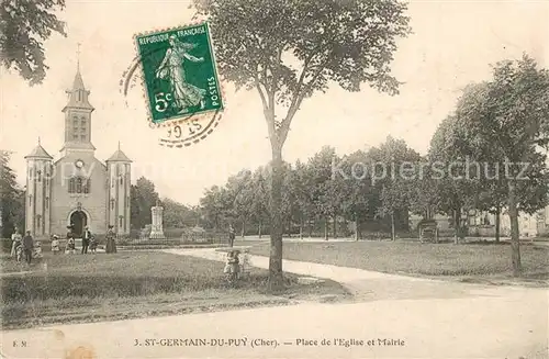 AK / Ansichtskarte Saint Germain du Puy Place de l Eglise et Mairie Saint Germain du Puy