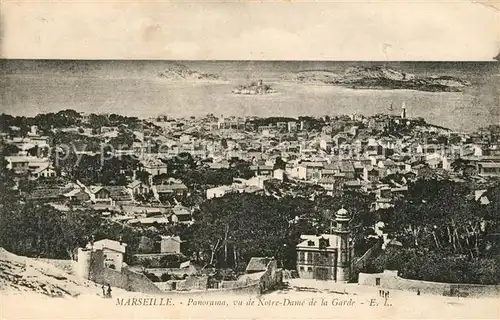 AK / Ansichtskarte Marseille_Bouches du Rhone Panorama vu de la Basilique Notre Dame de la Garde Marseille