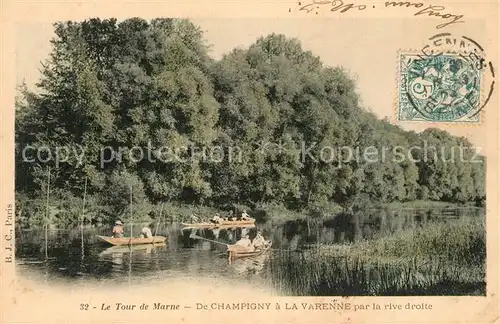 AK / Ansichtskarte Champigny_Marne Le Tour de Marne de Champigny a La Varenne par la rive droite Champigny Marne
