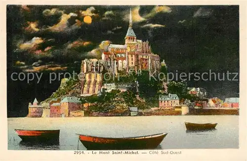 AK / Ansichtskarte Le_Mont Saint Michel Vue au clair de lune Le_Mont Saint Michel