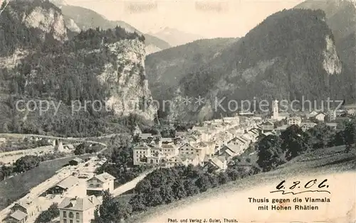 AK / Ansichtskarte Thusis mit Viamala und Hohen Rhaetien Thusis