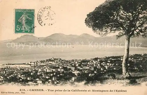 AK / Ansichtskarte Cannes_Alpes Maritimes Vue prise de la Californie et Montagnesde l Esterel Cannes Alpes Maritimes