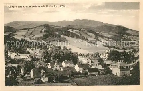 AK / Ansichtskarte Nieder_Lindewiese Panorama mit Hochschar Altvatergebirge Nieder Lindewiese