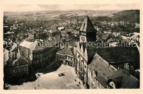 AK / Ansichtskarte Tabor_Suedboehmen Marktplatz Blick vom Kirchturm aus Tabor Suedboehmen