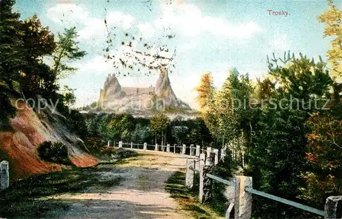 AK / Ansichtskarte Rovensko_pod_Troskami Burg Trosky 