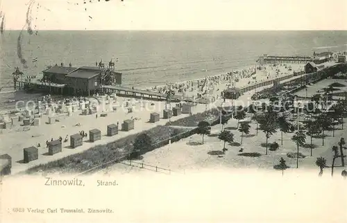 AK / Ansichtskarte Zinnowitz_Ostseebad Strand Seebr?cke Zinnowitz_Ostseebad