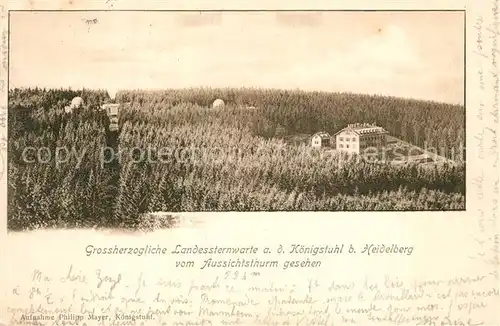 AK / Ansichtskarte Heidelberg_Neckar Landessternwarte am K?nigstuhl vom Aussichtsturm gesehen Heidelberg Neckar