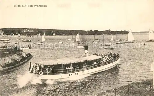 AK / Ansichtskarte Wannsee Ausflugdampfel Segelboote Wannsee