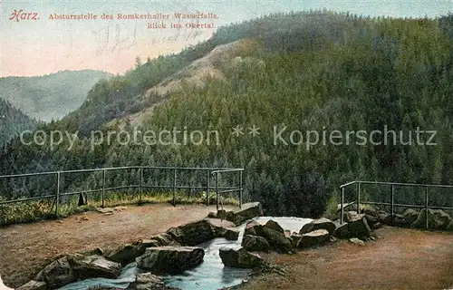 AK / Ansichtskarte Harz_Region Romkerhaller Wasserfall mit Okertal Harz Region