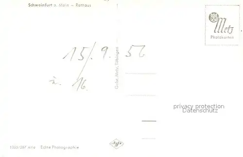 AK / Ansichtskarte Schweinfurt Rathaus Schweinfurt