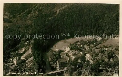 AK / Ansichtskarte Treseburg_Harz Fliegeraufnahme Bodetal  Treseburg Harz
