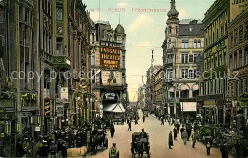 AK / Ansichtskarte Berlin Friedrichstrasse Pferdekutschen Berlin
