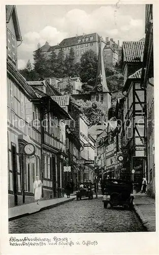 AK / Ansichtskarte Blankenburg_Harz Strassenpartie mit Schloss Blankenburg_Harz