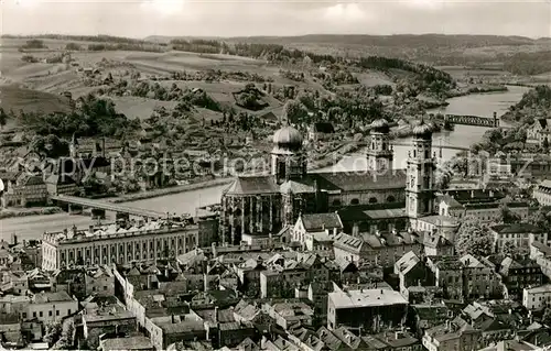 AK / Ansichtskarte Passau Blick von Burg Oberhaus auf Dom und Inn Passau