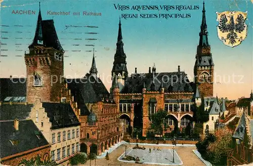 AK / Ansichtskarte Aachen Katschhof mit Rathaus Aachen