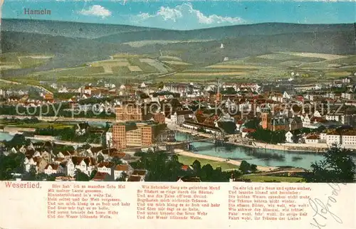 AK / Ansichtskarte Hameln_Weser Panorama Weserlieg Hameln Weser