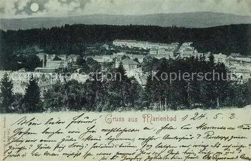 AK / Ansichtskarte Marienbad_Tschechien_Boehmen Panorama im Mondschein Marienbad_Tschechien