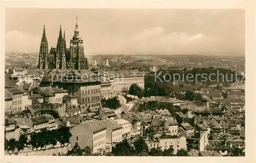 AK / Ansichtskarte Prag_Prahy_Prague Hradcany Stempel Prag_Prahy_Prague