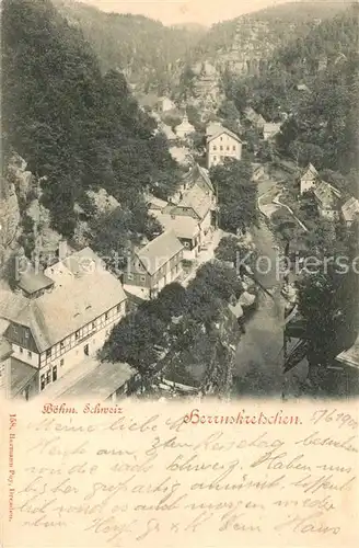 AK / Ansichtskarte Herrnskretschen_Boehmen Blick ins Tal 