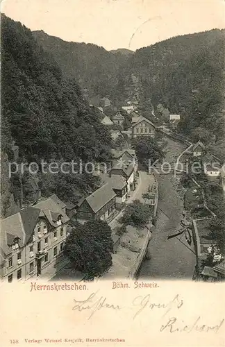 AK / Ansichtskarte Herrnskretschen_Boehmen Blick ins Tal 