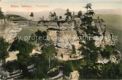 AK / Ansichtskarte Boehmische_Schweiz Prebischtor Felsen Elbsandsteingebirge Boehmische Schweiz