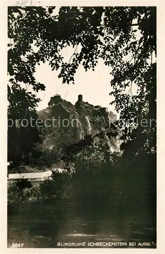 AK / Ansichtskarte Aussig_Tschechien Burgruine Schreckenstein Aussig Tschechien