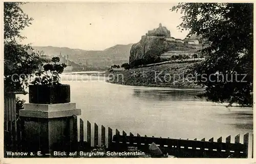 AK / Ansichtskarte Wannow Blick auf Burgruine Schreckenstein Wannow