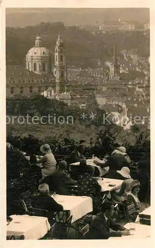 AK / Ansichtskarte Praha_Prahy_Prague Terasy na Nebozizku Terrassencafe Blick auf die Stadt Praha_Prahy_Prague