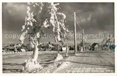 AK / Ansichtskarte Gottesgab_Bozi_Dar Winterpanorama Erzgebirge Sudetengau Gottesgab_Bozi_Dar